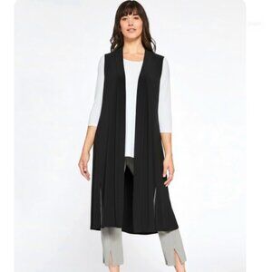 Sympli Go To Vest Long Duster Black Knit Longline Layering Cardigan 18